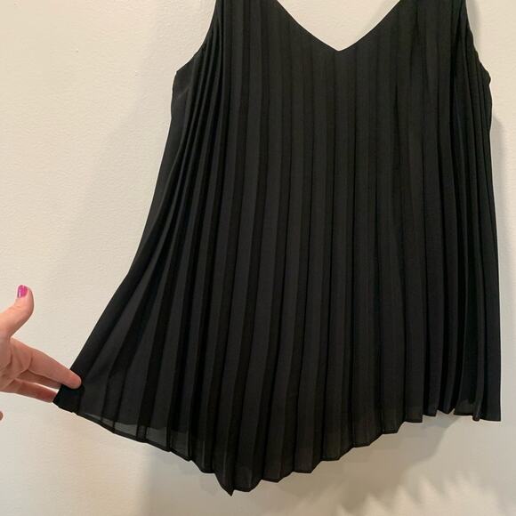 Frank Lyman Accordion Asymmetrical Top Sz 8 Black‎ Cocktail Evening Going Out - Picture 2 of 7